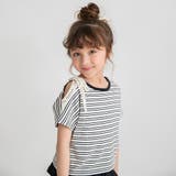 ボーダー | ロゴテープリボン肩あきTシャツ | ブランシェス