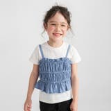 サックス | 前開き風キャミソール＆Tシャツセット | ブランシェス