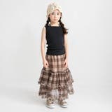 チェックチュールフリルティアードスカート | ブランシェス | 詳細画像3 