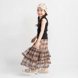 チェックチュールフリルティアードスカート | ブランシェス | 詳細画像4 