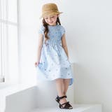 ブルー | 【ときめきワンピース】シャーリング半袖ワンピース | ブランシェス