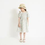 ブルー | 【おそろい】小花柄フリル肩あきワンピース | ブランシェス