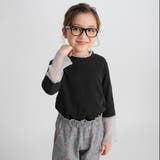 ブラック | ラメチュール切替長袖Tシャツ 150cm ジュニア インナー | ブランシェス
