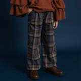 ブルー | 【WEB限定】チェックワイドパンツ 150cm リンクコーデ | ブランシェス