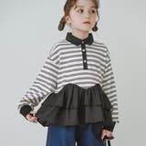 ボーダー | ポロシャツ切り替えチュニック 女の子 トップス ロンT 秋 | ブランシェス