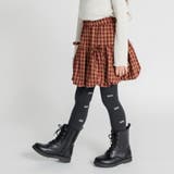 レッド | ふんわりバルーンスカート 150cm ひざ丈 チェック柄 無地 リボン | ブランシェス
