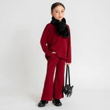 エンジ | リブ ニットソー セットアップ 女の子 秋物 冬物 150cm | ブランシェス