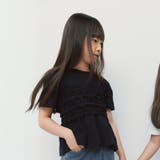 ブラック | 【b.+A】金子綾/シャーリング半袖Ｔシャツ | ブランシェス