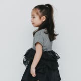 81:ボーダー_黒フリル | 【b.+A】金子綾/ドットフリル付きチュニック | ブランシェス