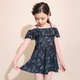 ブラック | 【水着】花柄ワンピース×パンツセット 子供服 キッズ | ブランシェス