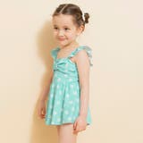 ブルー | 【水着】リボンアクセント総柄 ワンピース | ブランシェス