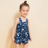 ネイビーブルー | 【水着】サンドレス風総柄 ワンピース/花柄/ギンガム チェック | ブランシェス