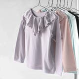 ラベンダー | 【WEB限定/DRC/やわらか天竺】前後2WAYフリル襟長袖Tシャツ | ブランシェス