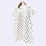 94:ドット-オフホワイト | 【WEB限定/DRC/やわらか天竺】Aライン半袖Tシャツ | ブランシェス
