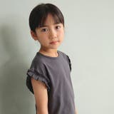 78:無地-チャコールグレー | 【WEB限定/DRC/やわらか天竺】袖タックフリル半袖Tシャツ | ブランシェス