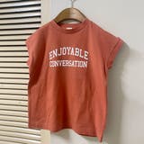 34:ロゴ3-レンガ | 【WEB限定 DRC お肌に嬉しい綿100％】アソートロゴフレンチスリーブトップ… | ブランシェス