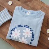 フラワー1・サックス | 【DRC/お肌に嬉しい綿100%】ガールズアソートグラフィック長袖Tシャツ | ブランシェス