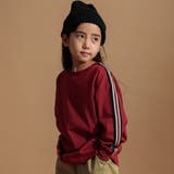 エンジ | BIGシルエット袖ライン長袖Tシャツ | ブランシェス