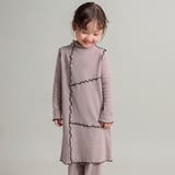 グレージュ | 【WEB限定/DRC】配色メロウ長袖リブワンピース | ブランシェス