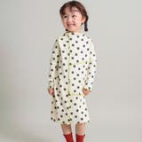 91:花柄 | 【WEB限定/DRC】配色メロウ長袖リブワンピース | ブランシェス