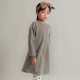 グレージュ | 【DRC/やわらか薄手裏毛】ワンポイント刺繍長袖ワンピース | ブランシェス