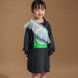 グラフィック長袖Tシャツワンピース+チュールマルチフリルセット | ブランシェス | 詳細画像1