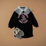 タイガー-ブラック | グラフィック長袖Tシャツワンピース+チュールマルチフリルセット | ブランシェス