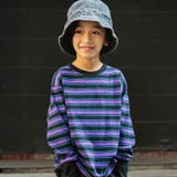 パープル | 【DRC/お肌に嬉しい綿100%】マルチボーダー長袖Tシャツ 春 トップス | ブランシェス