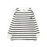 オフホワイト | 名札通しループ付きボーダー長袖Tシャツ 春 トップス | ブランシェス