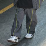 チャコールグレー | 【WEB限定/DRC/セットアップ対応】配色パイピングナイロンロングパンツ | ブランシェス