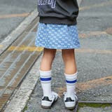 ブルー | 【WEB限定/DRC】リボン総柄デニムスカート | ブランシェス