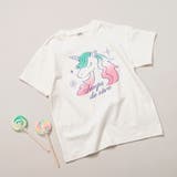 93:ユニコーン-オフホワイト | アソート グラフィック ガールズ半袖Tシャツ | ブランシェス