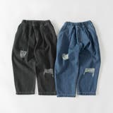【WEB限定/DRC】オーバータッククラッシュデニムロングパンツ | ブランシェス | 詳細画像10 