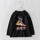 85_黒_うさぎとピザ | 【WEB限定/DRC】アソートグラフィック長袖Tシャツ | ブランシェス