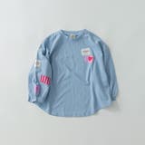 ブルーグレー | 【WEB限定/DRC】ワッペン長袖Tシャツ/キッズ/女の子/150cm | ブランシェス