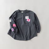 チャコールグレー | 【WEB限定/DRC】ワッペン長袖Tシャツ/キッズ/女の子/150cm | ブランシェス