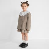 ベージュ | ノーカラージャケット+プリーツキュロット2点セット | ブランシェス