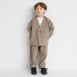 ベージュ | 【WEB限定 DRC フォーマル】ノーカラージャケット＋テーパードパンツ２点セッ… | ブランシェス