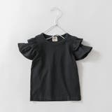 85:ブラック | 【DRC/WEB限定】肩あきフリル半袖Tシャツ | ブランシェス