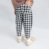 93:黒_ギンガム | 【WEB限定 DRC】ゆったりサイズ カットソー7分丈パンツ | ブランシェス