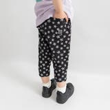 94:黒_小花柄 | 【WEB限定 DRC】ゆったりサイズ カットソー7分丈パンツ | ブランシェス