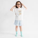 サックス | 【WEB限定/DRC】ギンガムフリル半袖パジャマ | ブランシェス