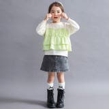 【WEB限定 DRC】チェックドッキング長袖Tシャツ フリル | ブランシェス | 詳細画像22 