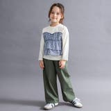 【WEB限定 DRC】チェックドッキング長袖Tシャツ フリル | ブランシェス | 詳細画像3 
