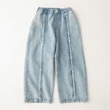 サックス | 【Ou? by EDWIN】デニムフリンジイージーパンツ | ブランシェス