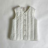 オフホワイト | 中綿ミドル丈 縦キルティングベスト | ブランシェス