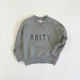 杢グレー | ABITYカレッジロゴ刺しゅう Vネックガゼットつき 薄手トレーナー | ブランシェス