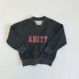 チャコールグレー | ABITYカレッジロゴ刺しゅう Vネックガゼットつき 薄手トレーナー | ブランシェス