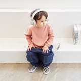 サーモンピンク | ワンポイント 同色胸刺しゅう 長袖Tシャツ | ブランシェス