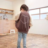 オーバーサイズ バックハートロゴ刺しゅう 袖配色スウェットスタジャン | ブランシェス | 詳細画像4 
